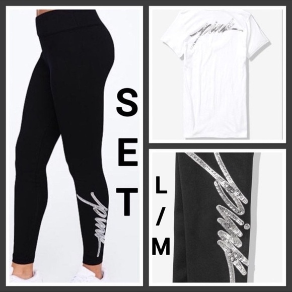 NWT VS PINK L/M BLING SET